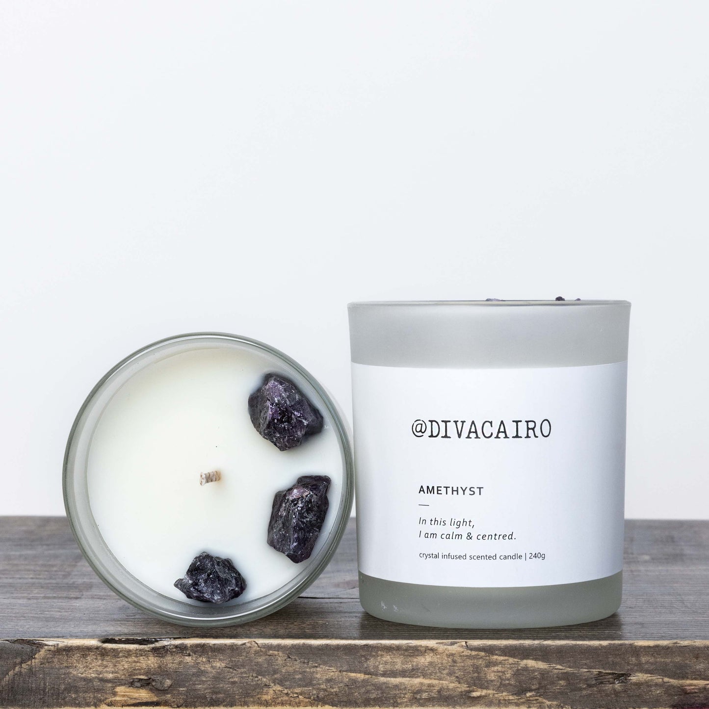 Amethyst Crystal Candle