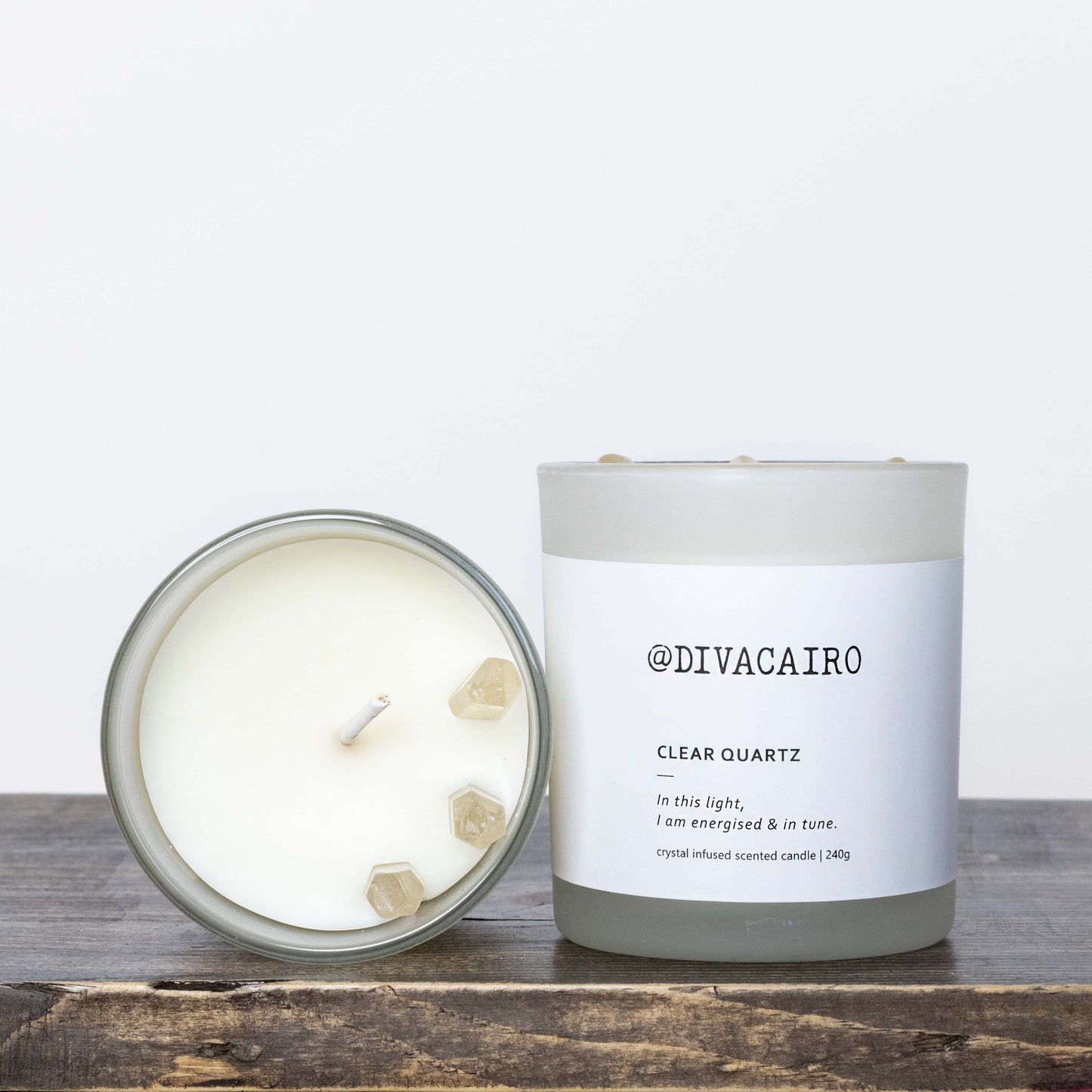 Clear Quartz Crystal Candle