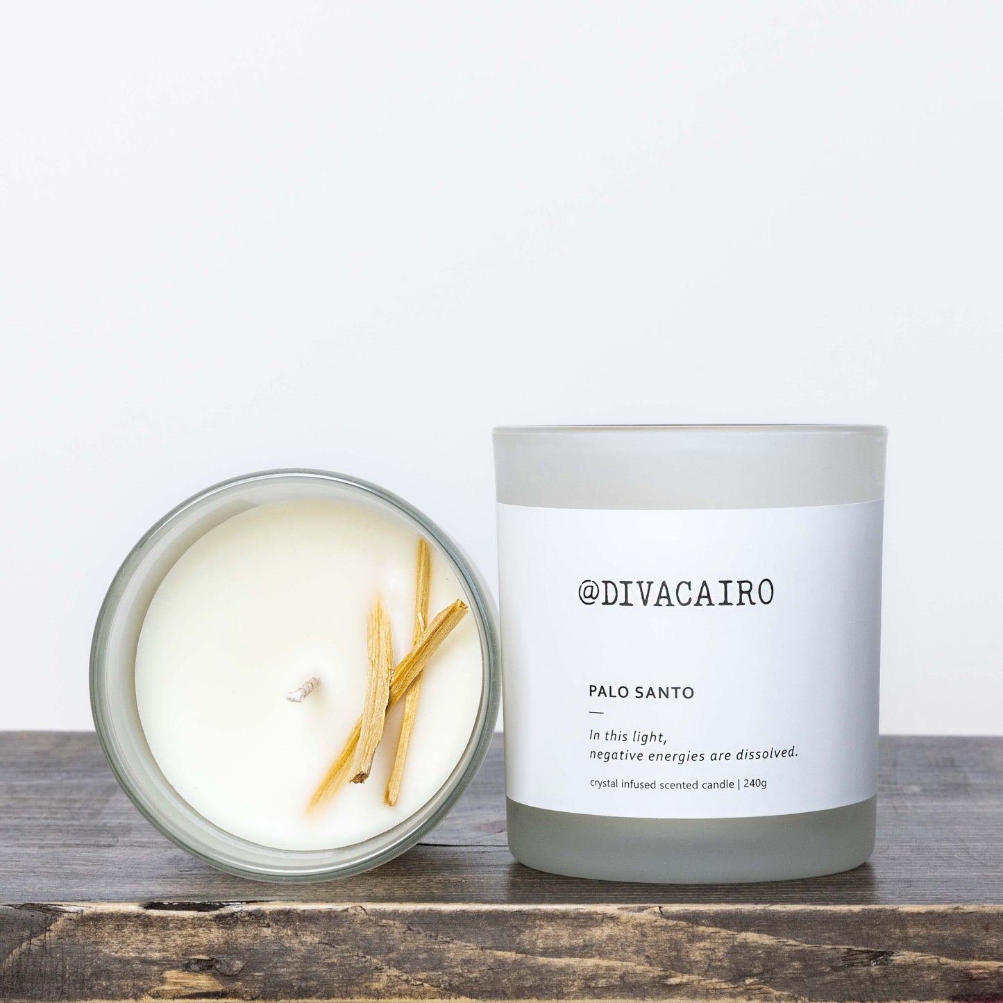 Palo Santo Crystal Candle