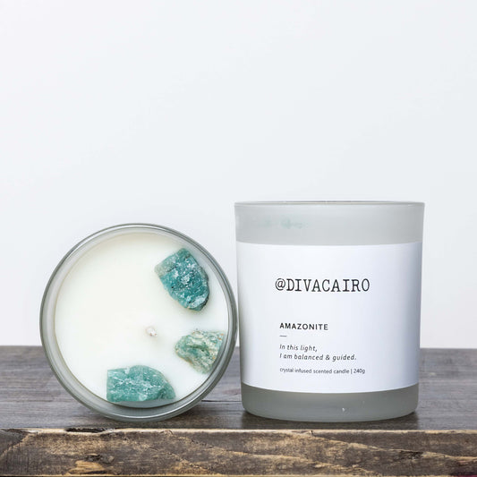 Amazonite Crystal Candle