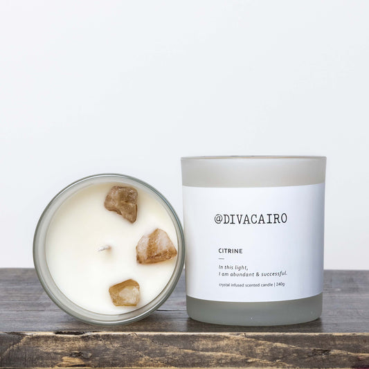 Citrine Crystal Candle