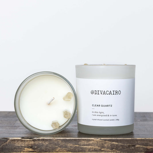 Clear Quartz Crystal Candle