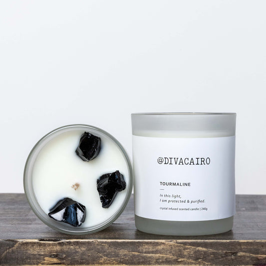 Tourmaline Crystal Candle